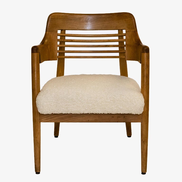 Pair of MidCentury Open Louvered Arm Chairs by Bl Marble Chair Co at