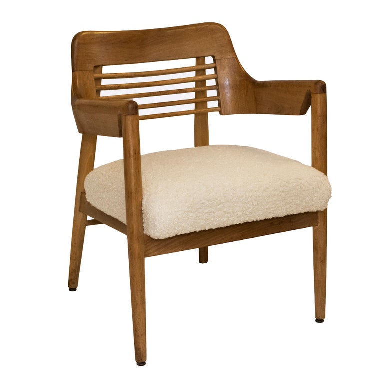 Pair of MidCentury Open Louvered Arm Chairs by Bl Marble Chair Co at