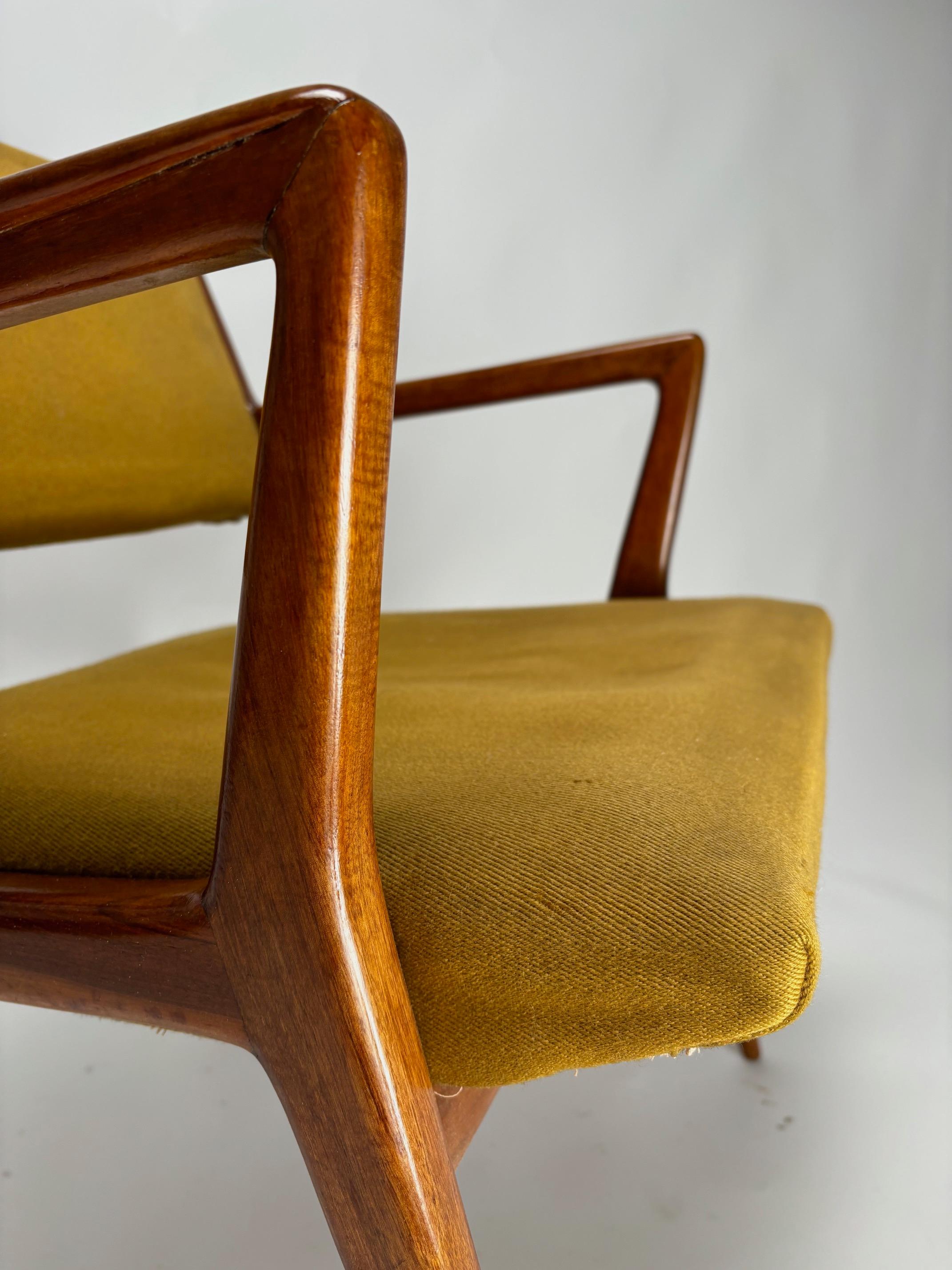 Mid-Century Modern Paire de fauteuils organiques du milieu du siècle dans le style de Gio Ponti, Italie, années 1950 en vente