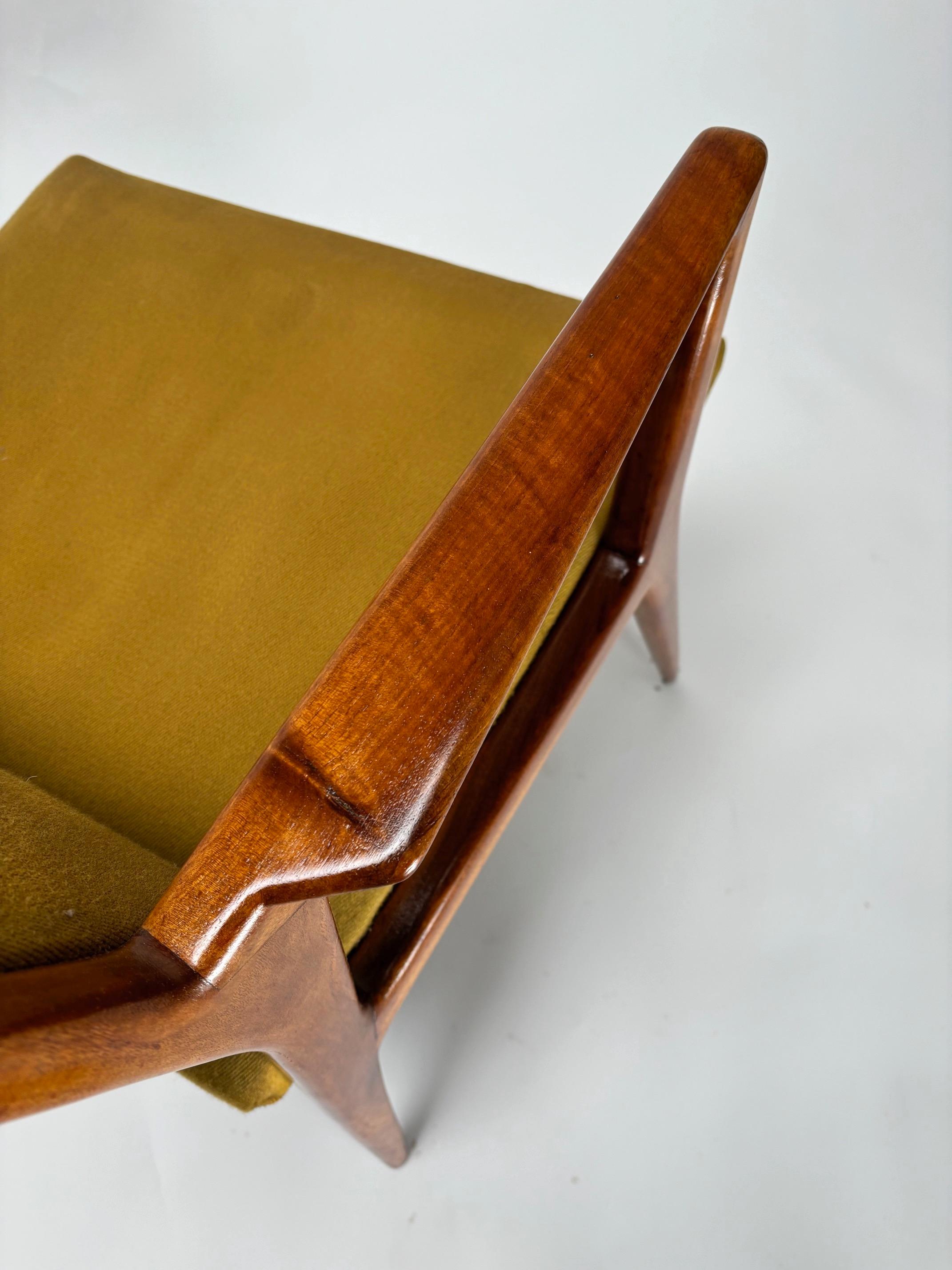 Paire de fauteuils organiques du milieu du siècle dans le style de Gio Ponti, Italie, années 1950 en vente 1