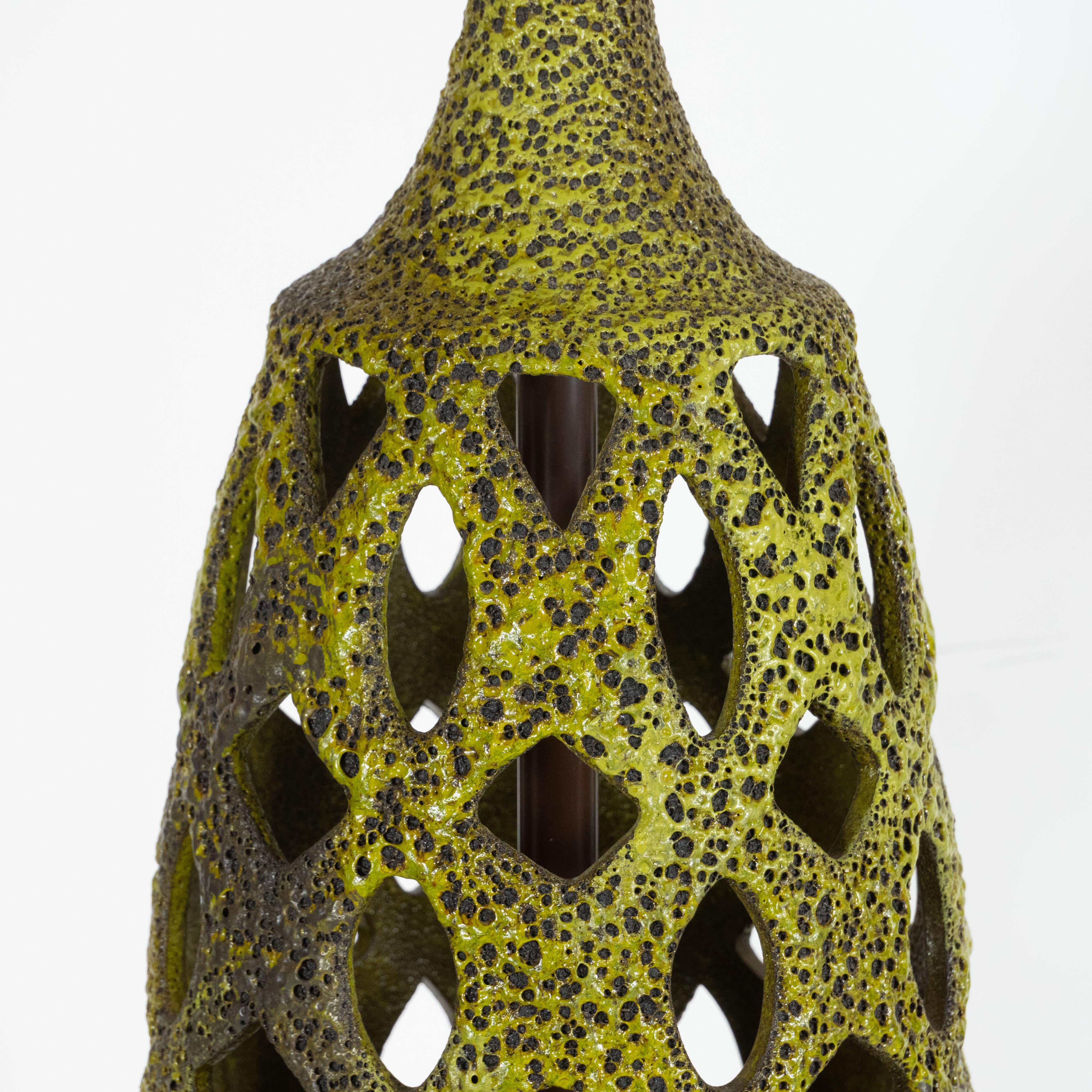 Mid-Century Modern Pair of Mid Century Organic Modern Sculptural Latticework Table Lamps