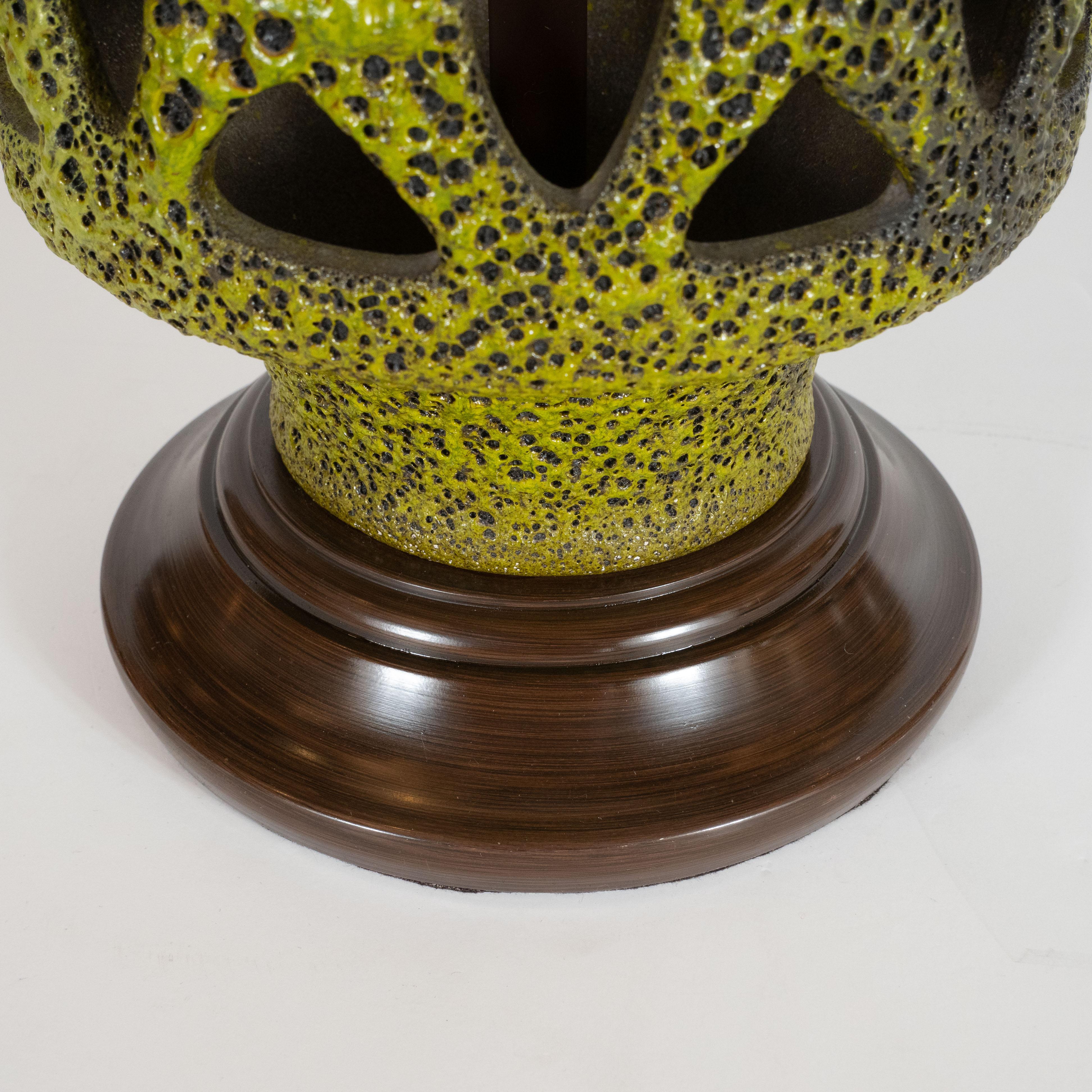 Pair of Mid Century Organic Modern Sculptural Latticework Table Lamps 1