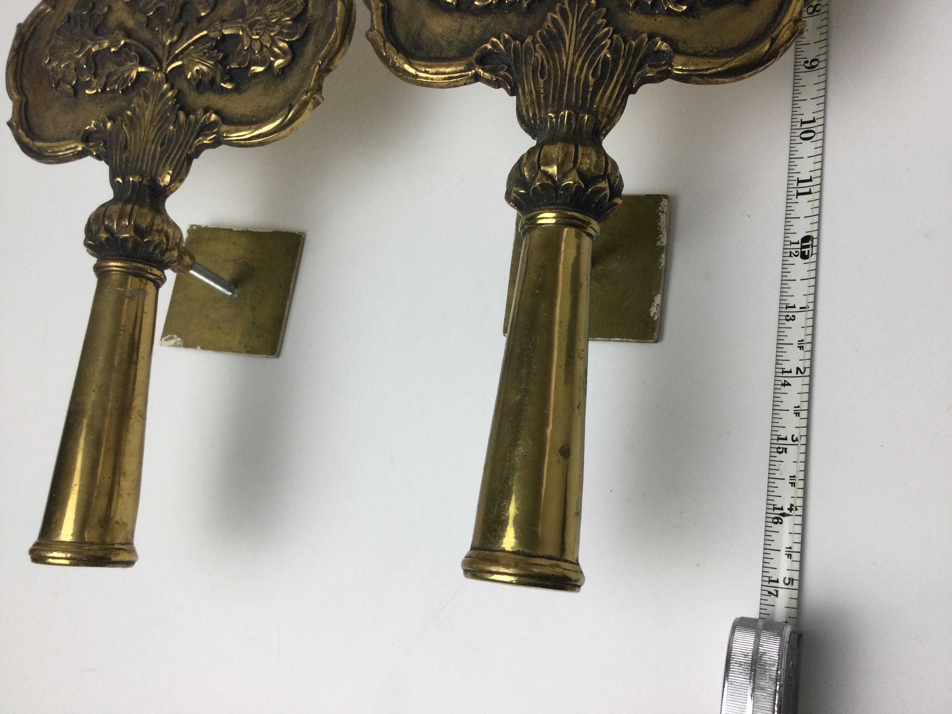 Pair of Mid-Century Oversized 1950's Brass Door Pulls For Sale 5