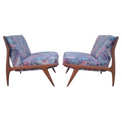 Pair of Mid-Century Oversized Sculpted Slipper Lounge Chairs 