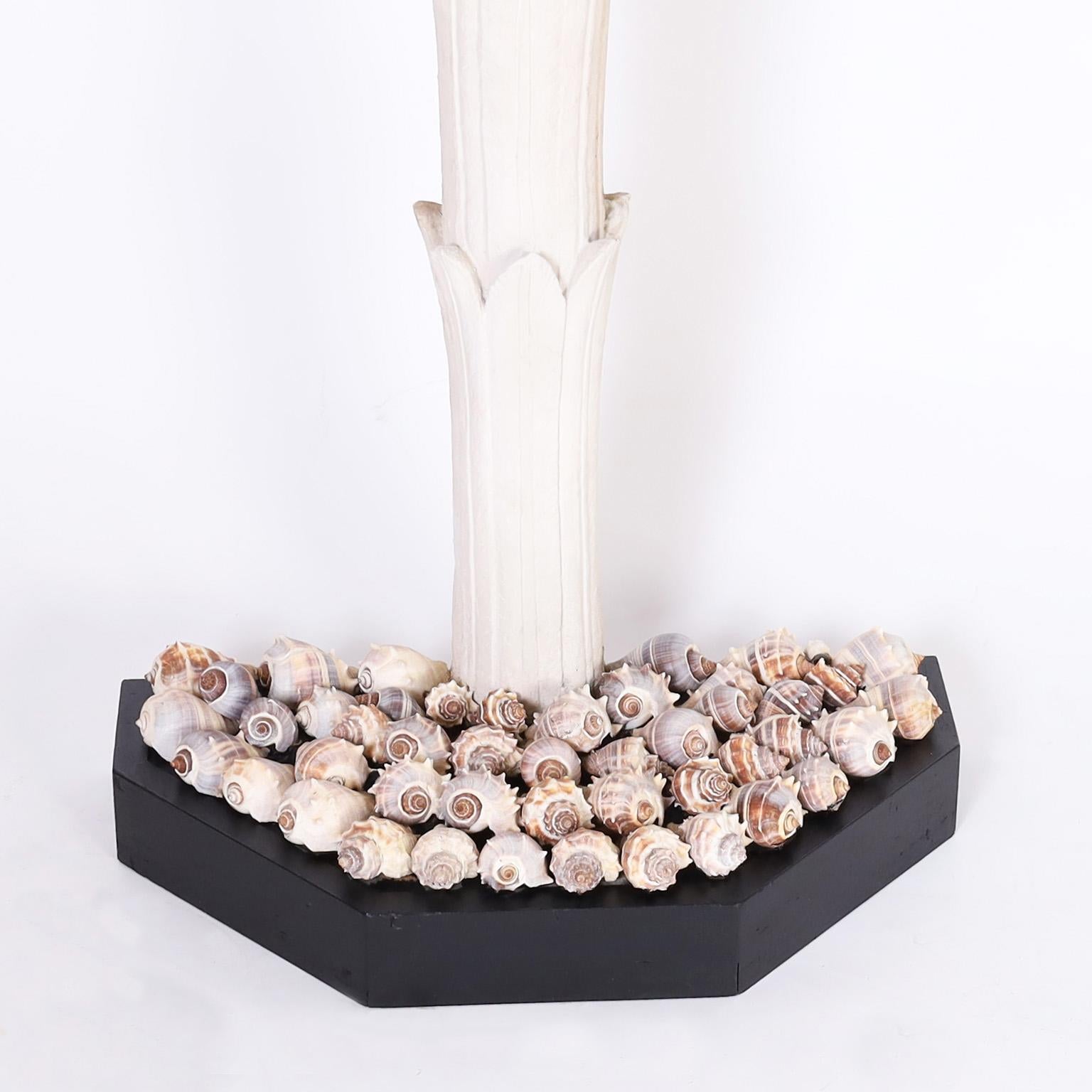 Vetroresina Coppia di sculture decorative di palme di metà secolo in vendita