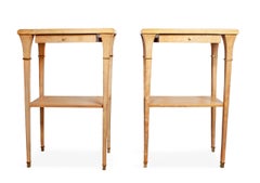 Pair of Mid-Century Parchment-Covered Wood Side Tables by Maison Jansen, France