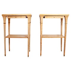 Beistelltische aus pergamentüberzogenem Holz von Maison Jansen, Frankreich, Mid-Century, Paar