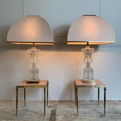 Pair of Midcentury Paul Hanson Attributed Glass Urn Lamps