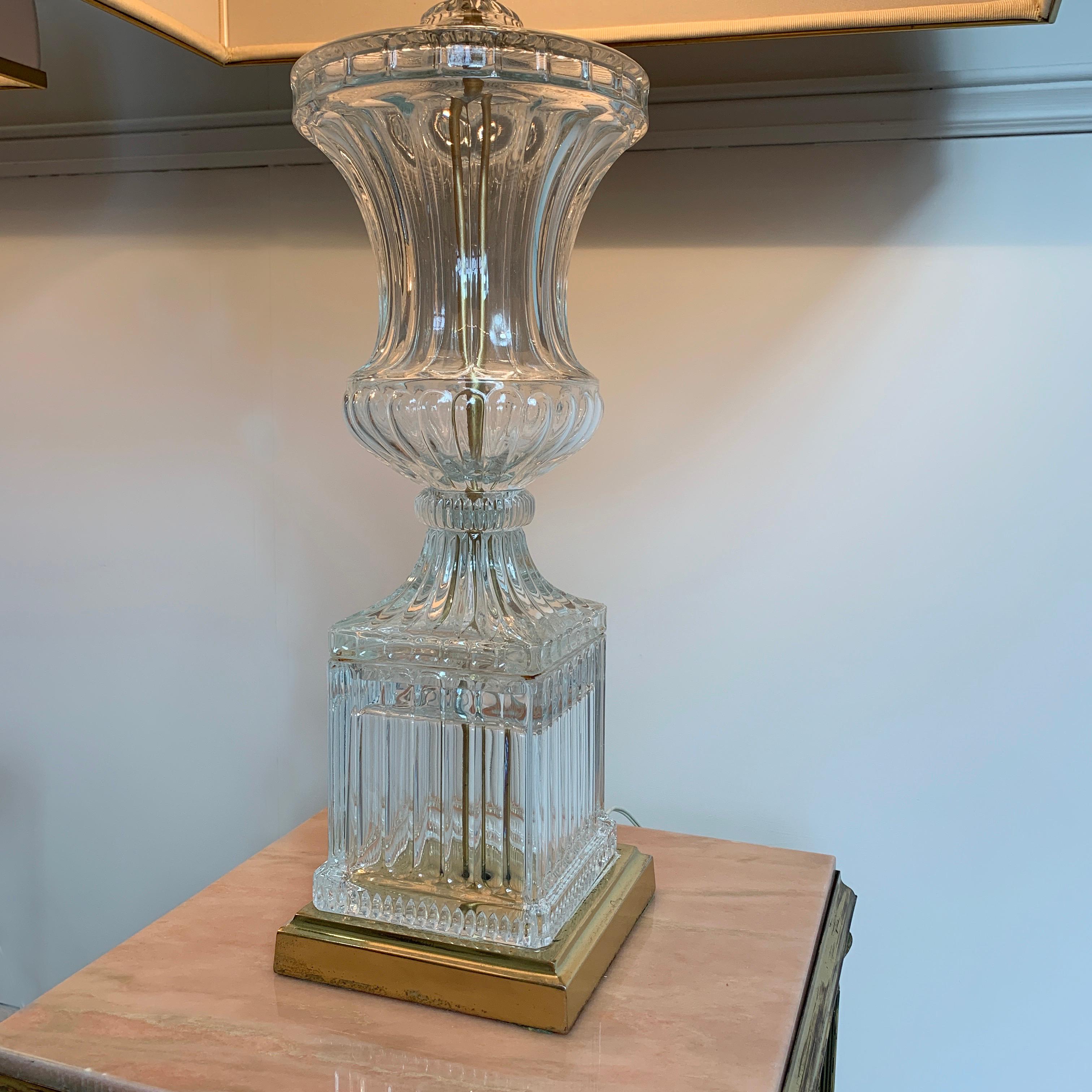 20th Century Pair of Midcentury Paul Hanson Attributed Glass Urn Lamps