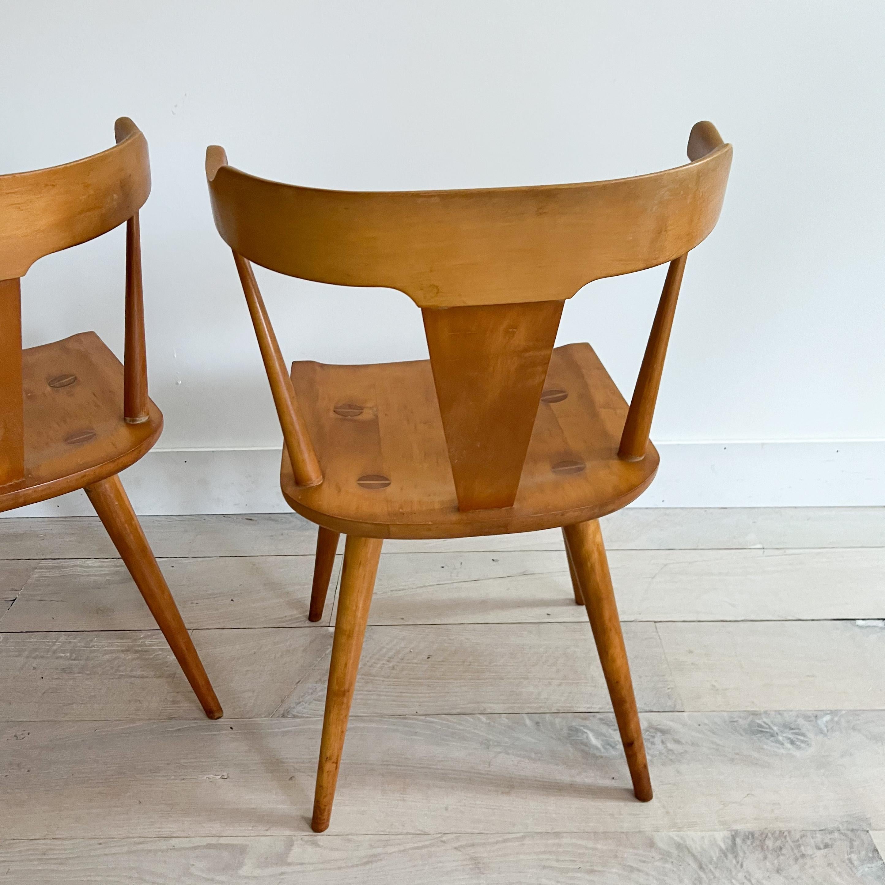 Pair of Mid Century Paul McCobb Maple T Back Chairs 7