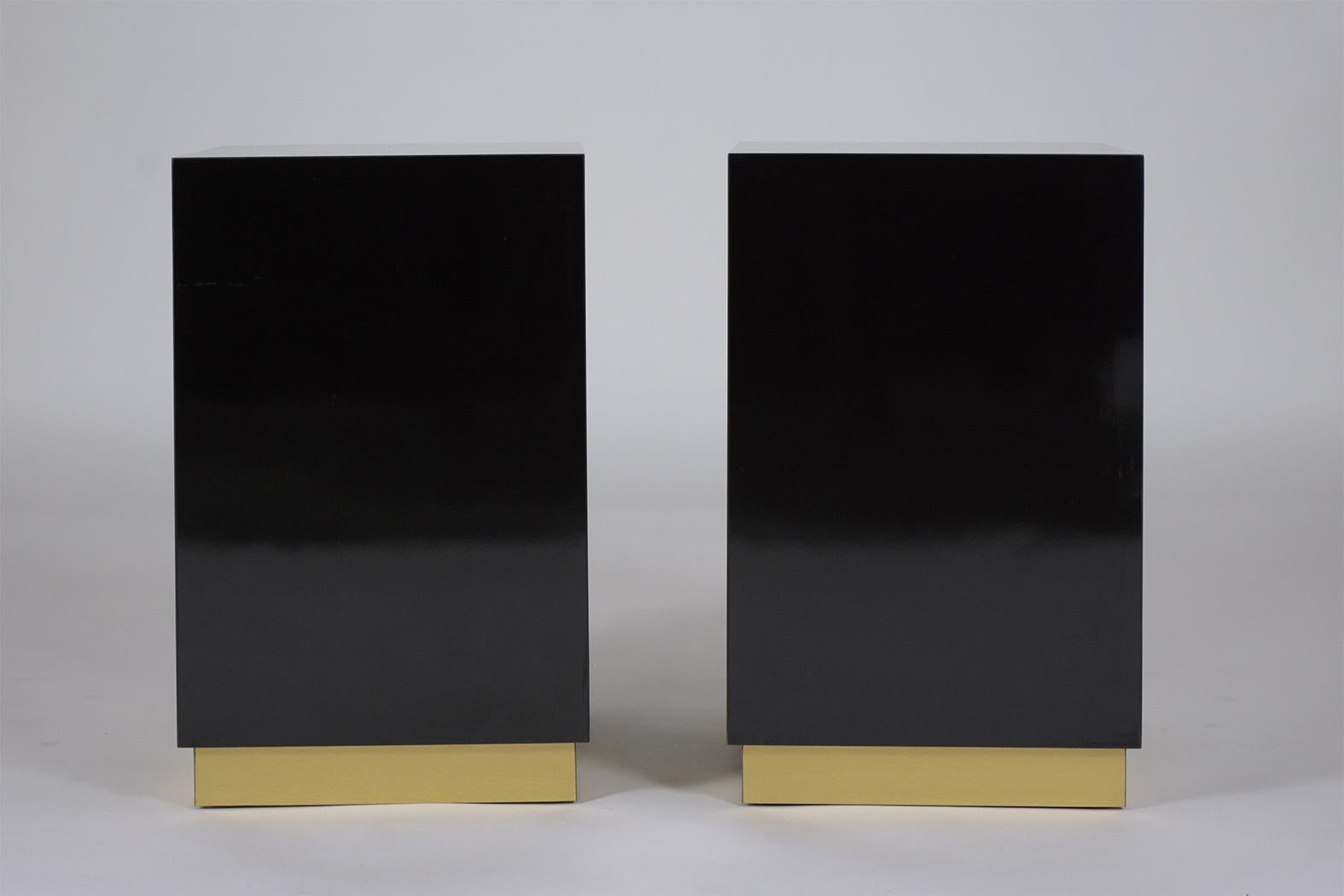 Two Mid-Century Modern Black End Tables 4