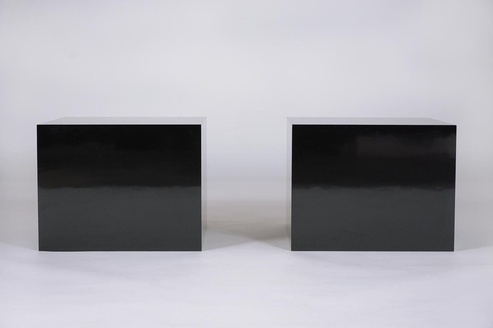 Two Mid-Century Modern Black End Tables 6