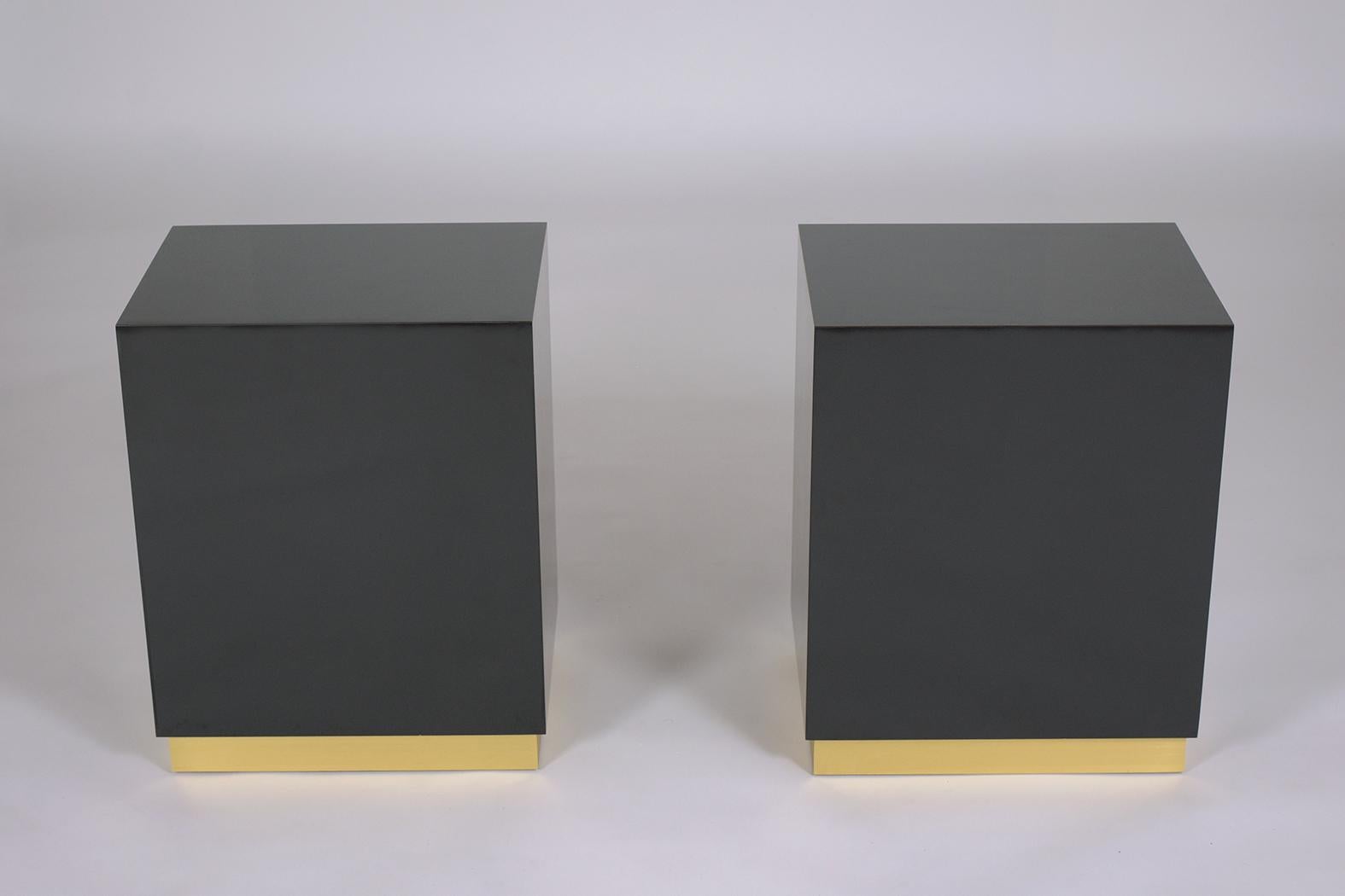 Two Mid-Century Modern Black End Tables 1