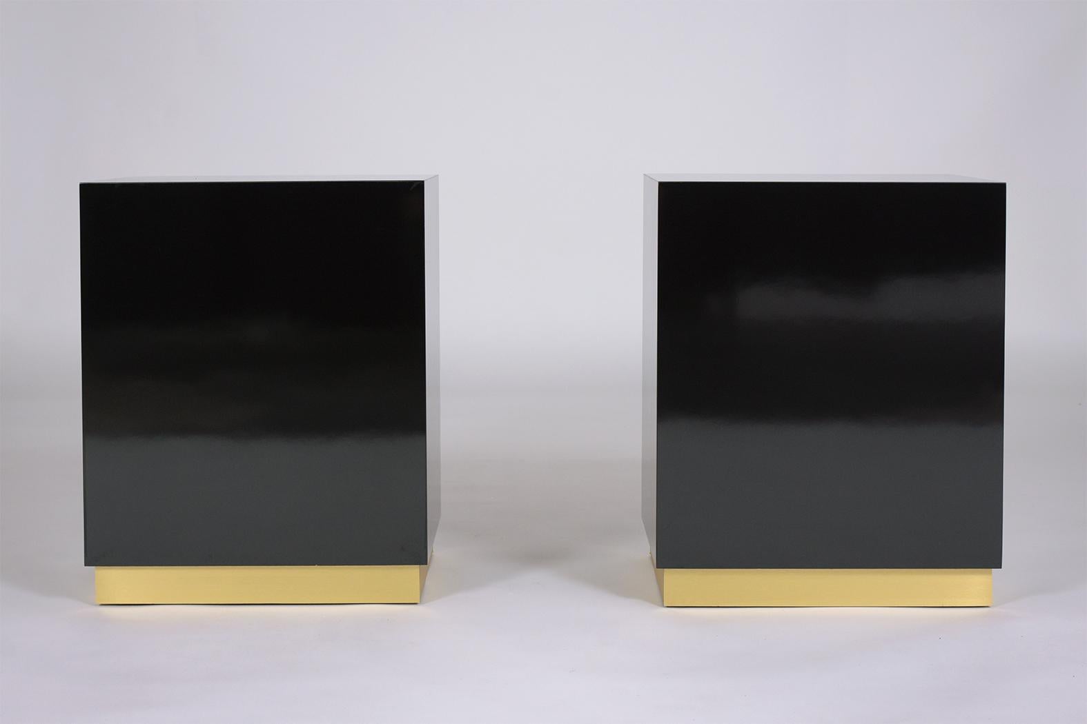 Two Mid-Century Modern Black End Tables 2