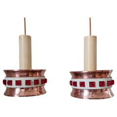 Pair of Mid-Century Pendants Vitrika, Sweden, 1970s