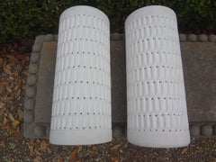 Pair of Midcentury Perforated Terracotta Sconces