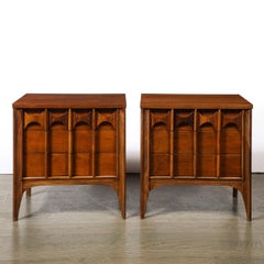 Pair of Mid-Century Perspecta Nightstands W/ Sculptural Front by Kent Coffey