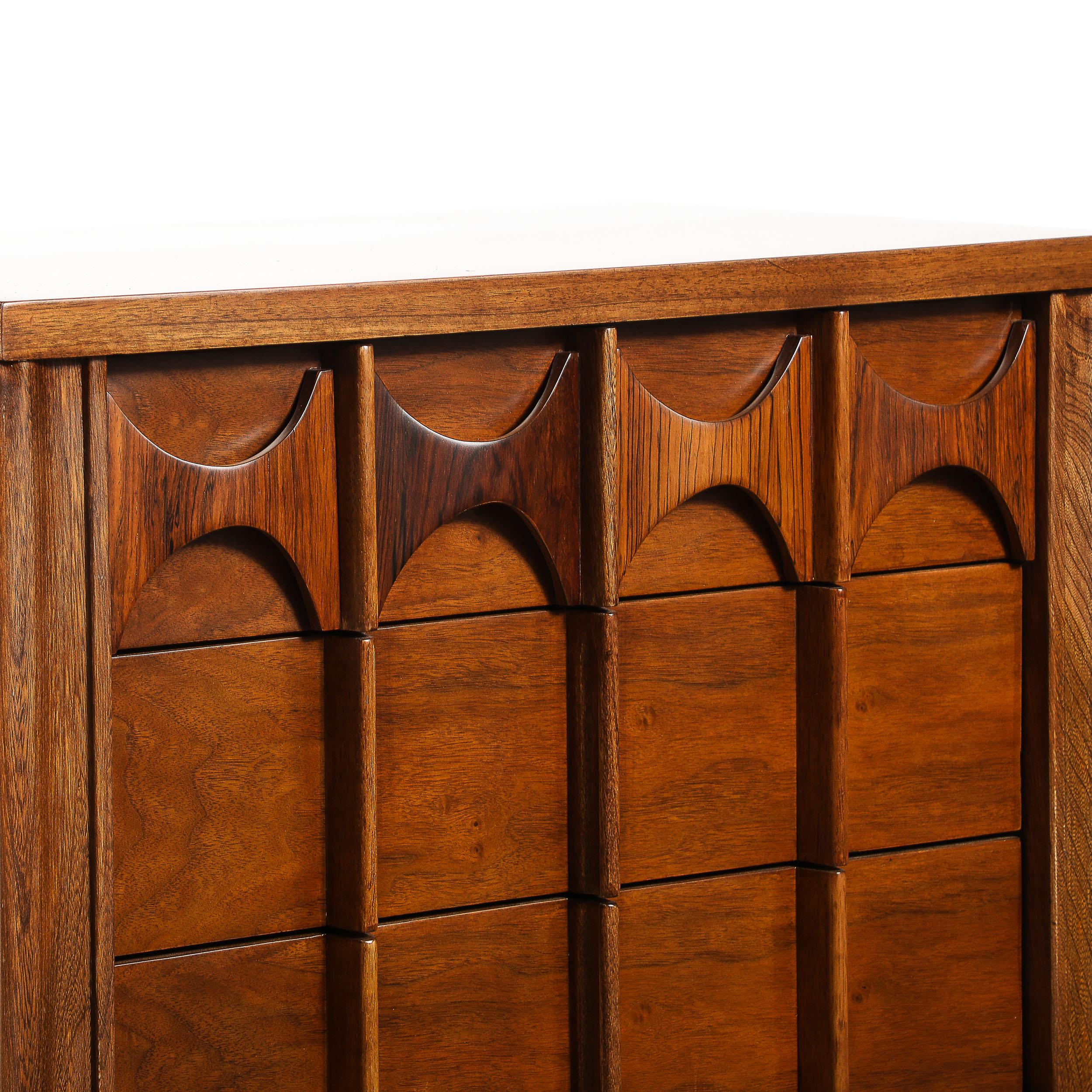 American Pair of Mid-Century Perspecta Nightstands W/ Sculptural Front by Kent Coffey For Sale