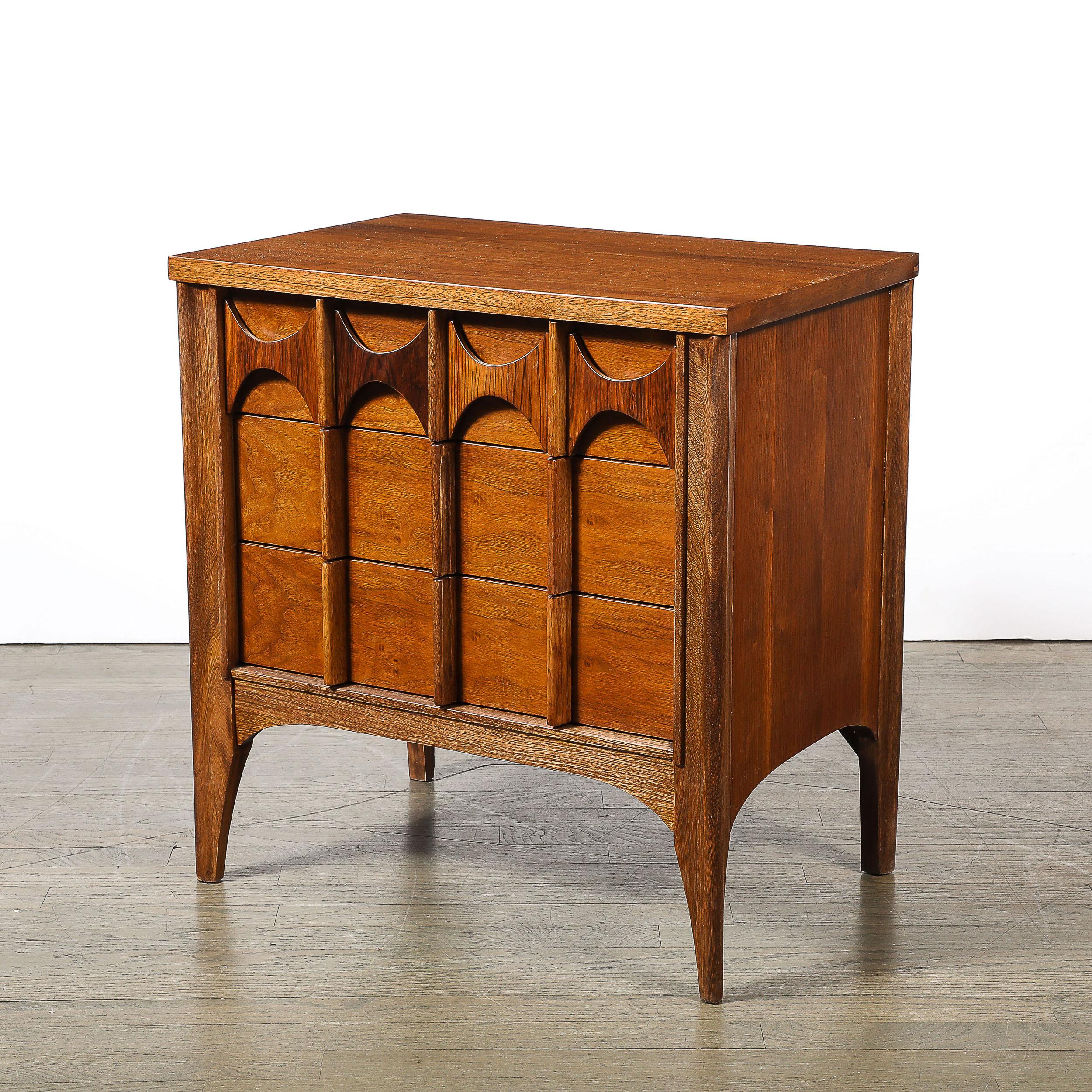 Wood Pair of Mid-Century Perspecta Nightstands W/ Sculptural Front by Kent Coffey For Sale