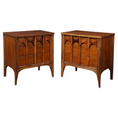 Pair of Mid-Century Perspecta Nightstands W/ Sculptural Front by Kent Coffey