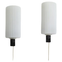 Vintage Pair of Mid-Century Philips Milk Glass Wall Sconces