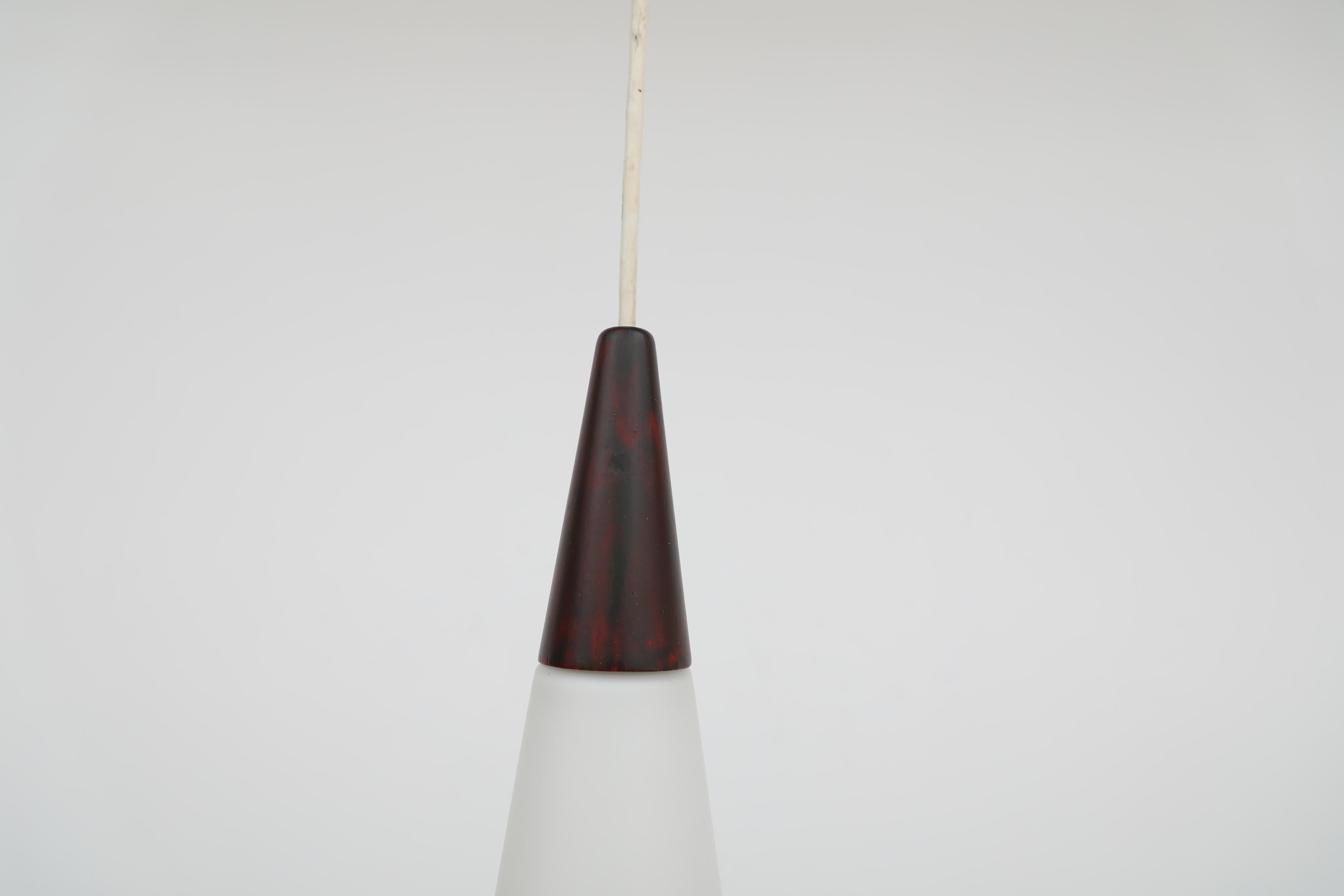 Pair of Mid-Century Philips Opaline Milk Glass Pendants For Sale 12