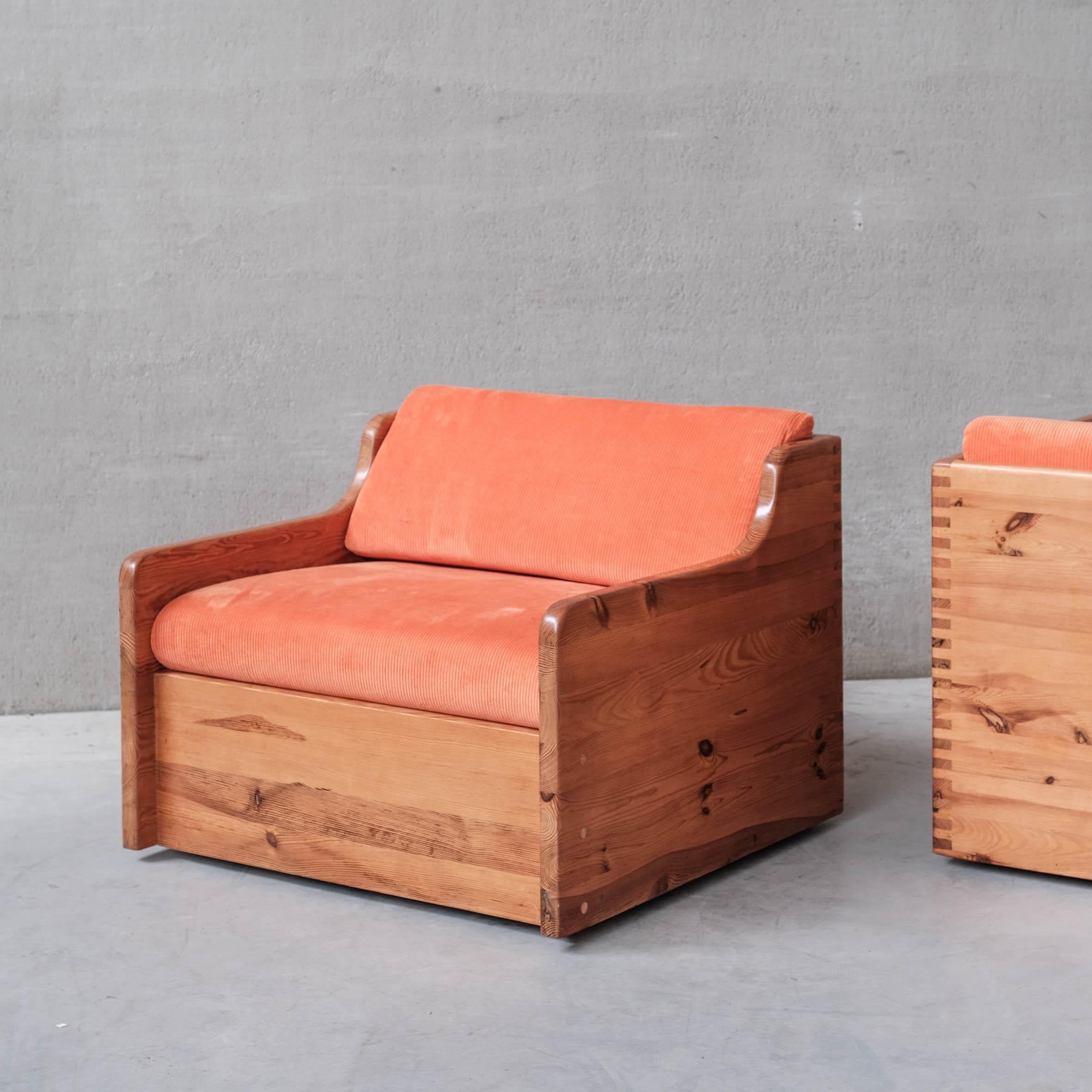 Ein Paar Sessel aus Kiefernholz aus der Mitte des Jahrhunderts, Ate Van Apeldoorn im Angebot 8