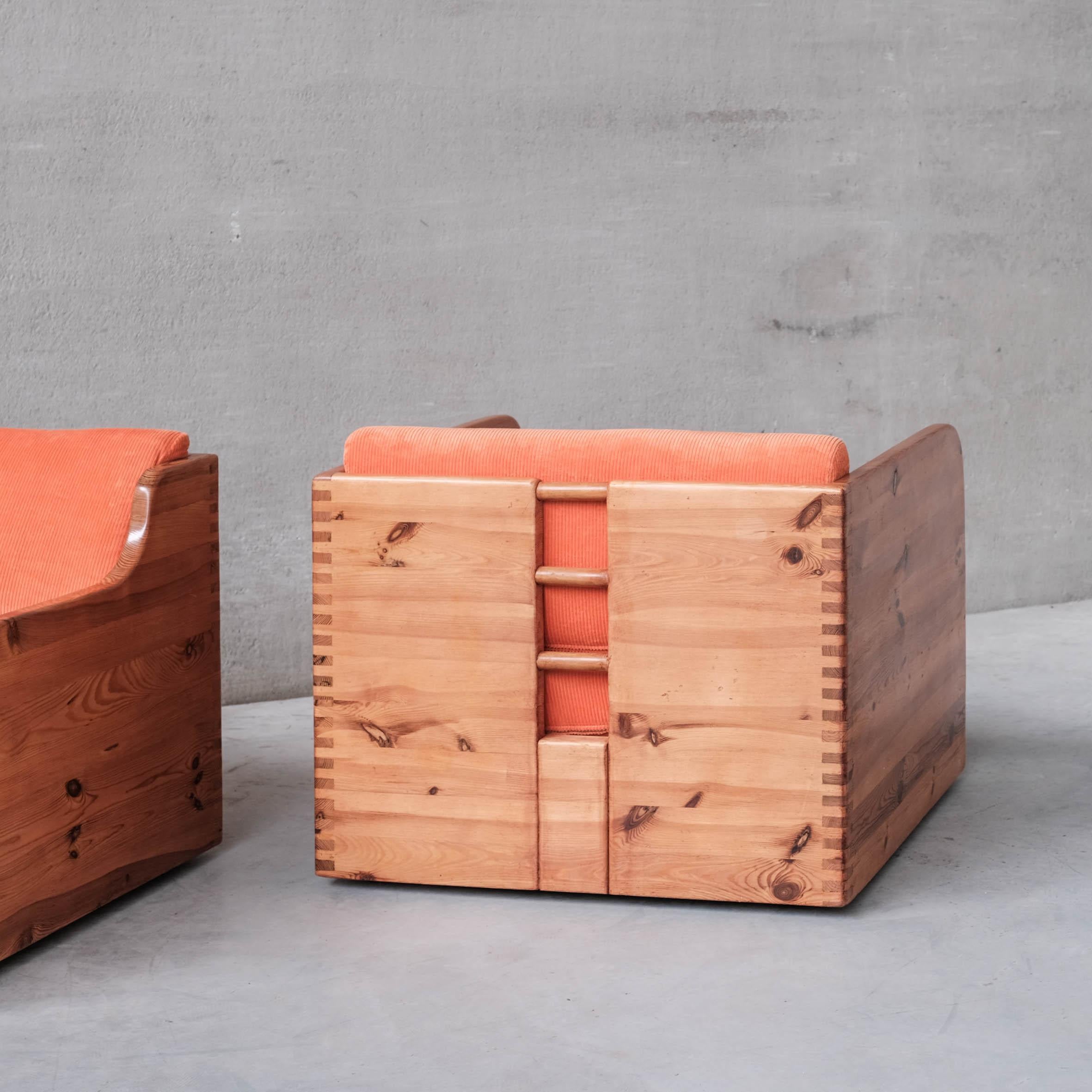 Ein Paar Sessel aus Kiefernholz aus der Mitte des Jahrhunderts, Ate Van Apeldoorn im Angebot 9
