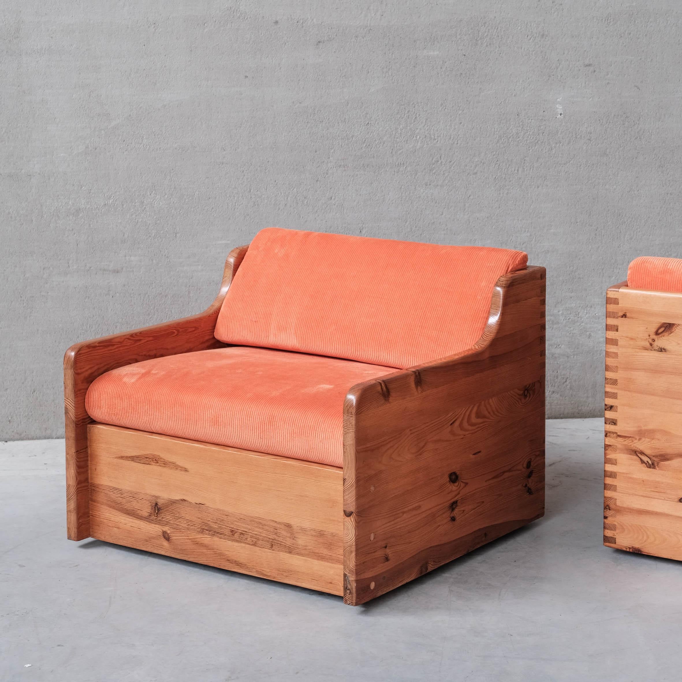 Ein Paar Sessel aus Kiefernholz aus der Mitte des Jahrhunderts, Ate Van Apeldoorn im Angebot 10