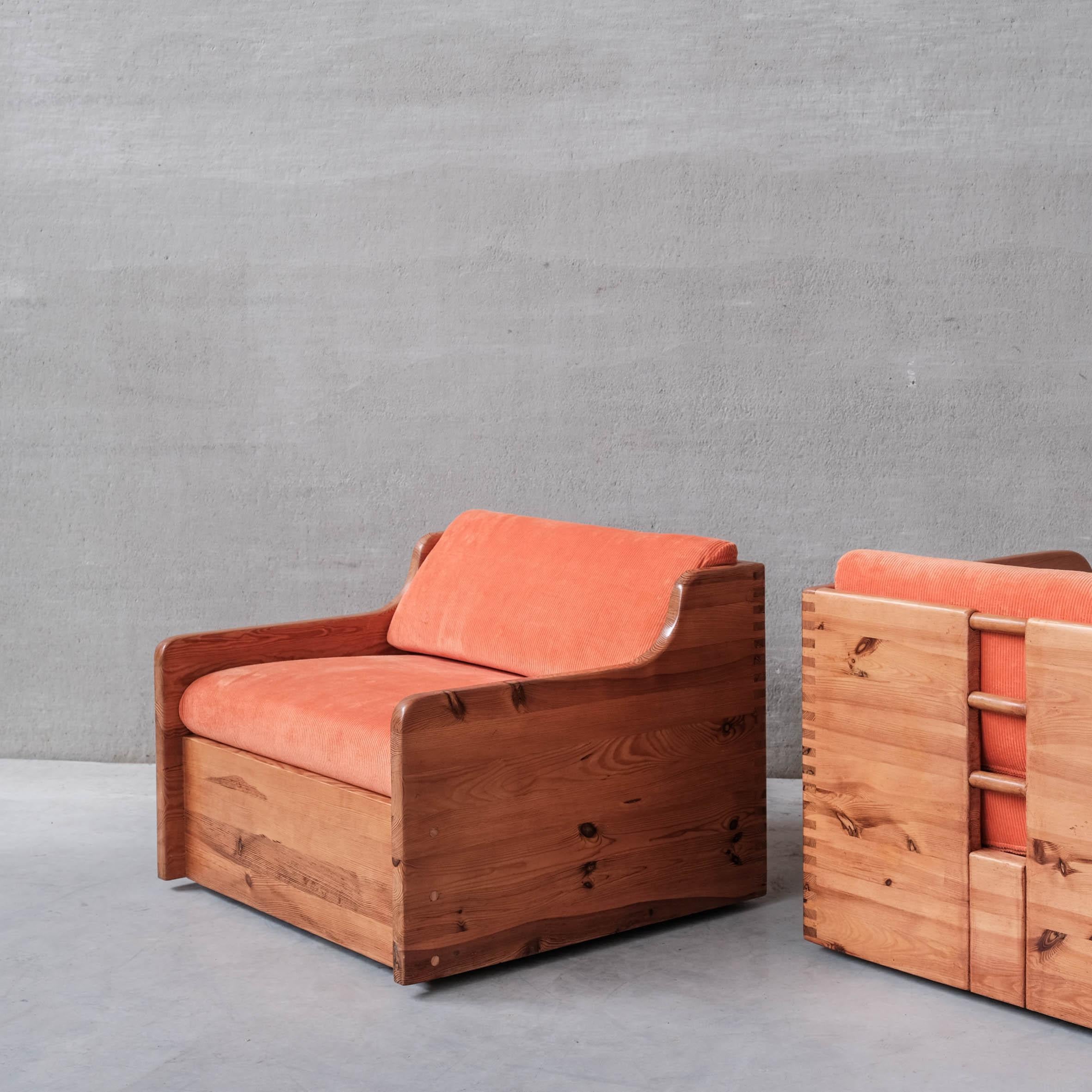 Ein Paar Sessel aus Kiefernholz aus der Mitte des Jahrhunderts, Ate Van Apeldoorn im Angebot 11