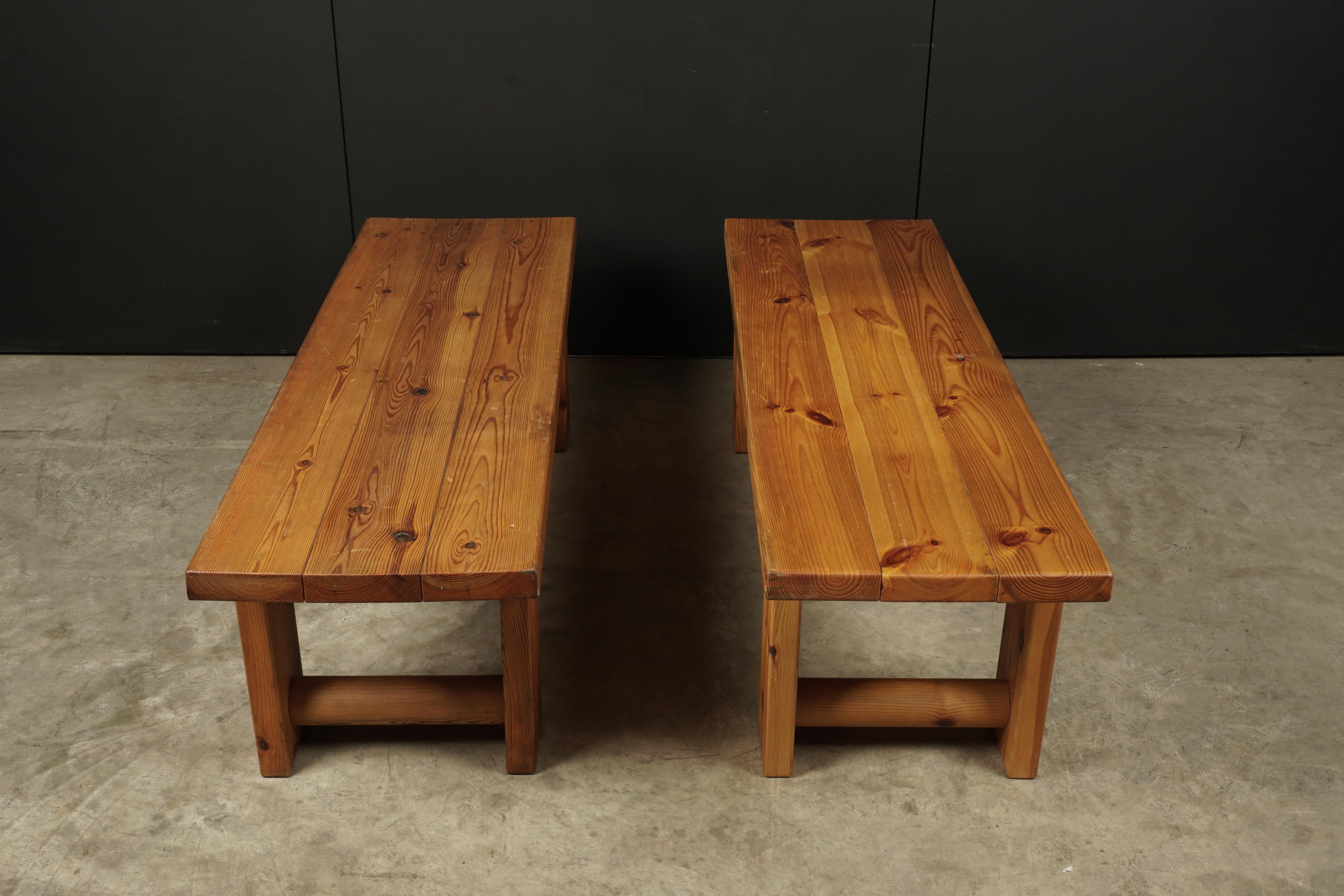 Pair of Midcentury Pine Benches from Sweden, circa 1970 In Good Condition In Nashville, TN