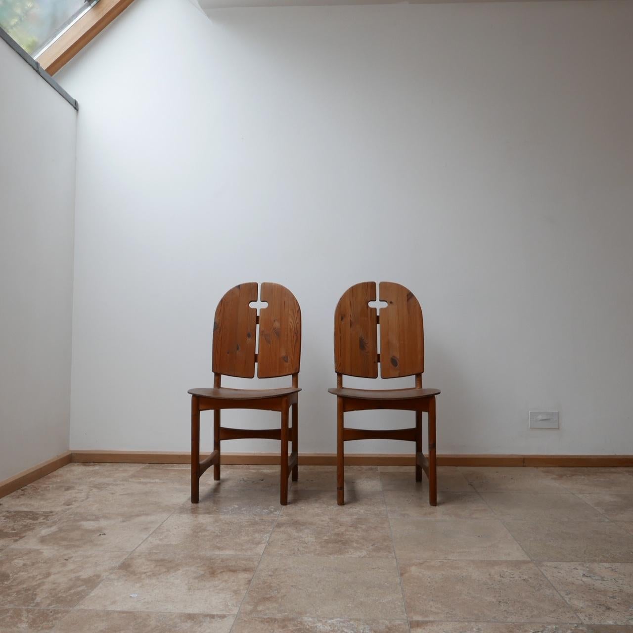 Mid-Century Modern Pair of Midcentury Pine Swedish Hall Chairs