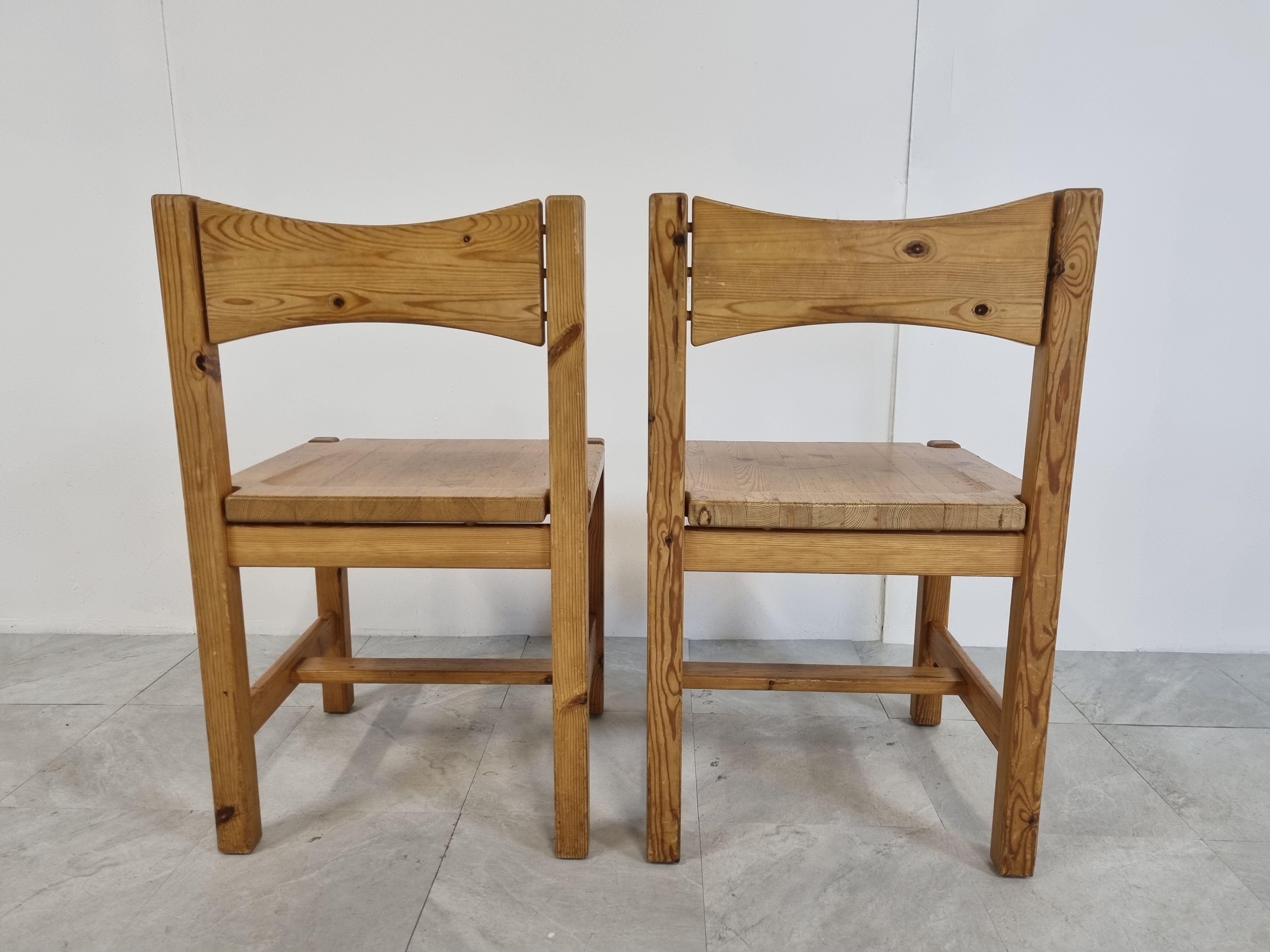 Pair of Mid Century Pine Wood Dining Chairs by Ilmari Tapiovaara, 1960s In Good Condition In HEVERLEE, BE