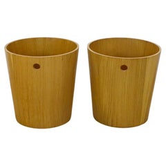 Pair of Mid Century Plywood Trash Can Pair of Mid Century Plywood Trash Can