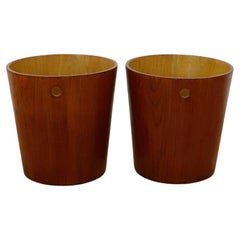 Pair of Mid Century Plywood Trash Can Pair of Mid Century Plywood Trash Can