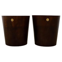 Pair of Mid Century Plywood Trash Can Pair of Mid Century Plywood Trash Can