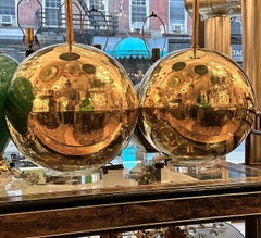 Pair of Mid Century Polished Bronze Lamps