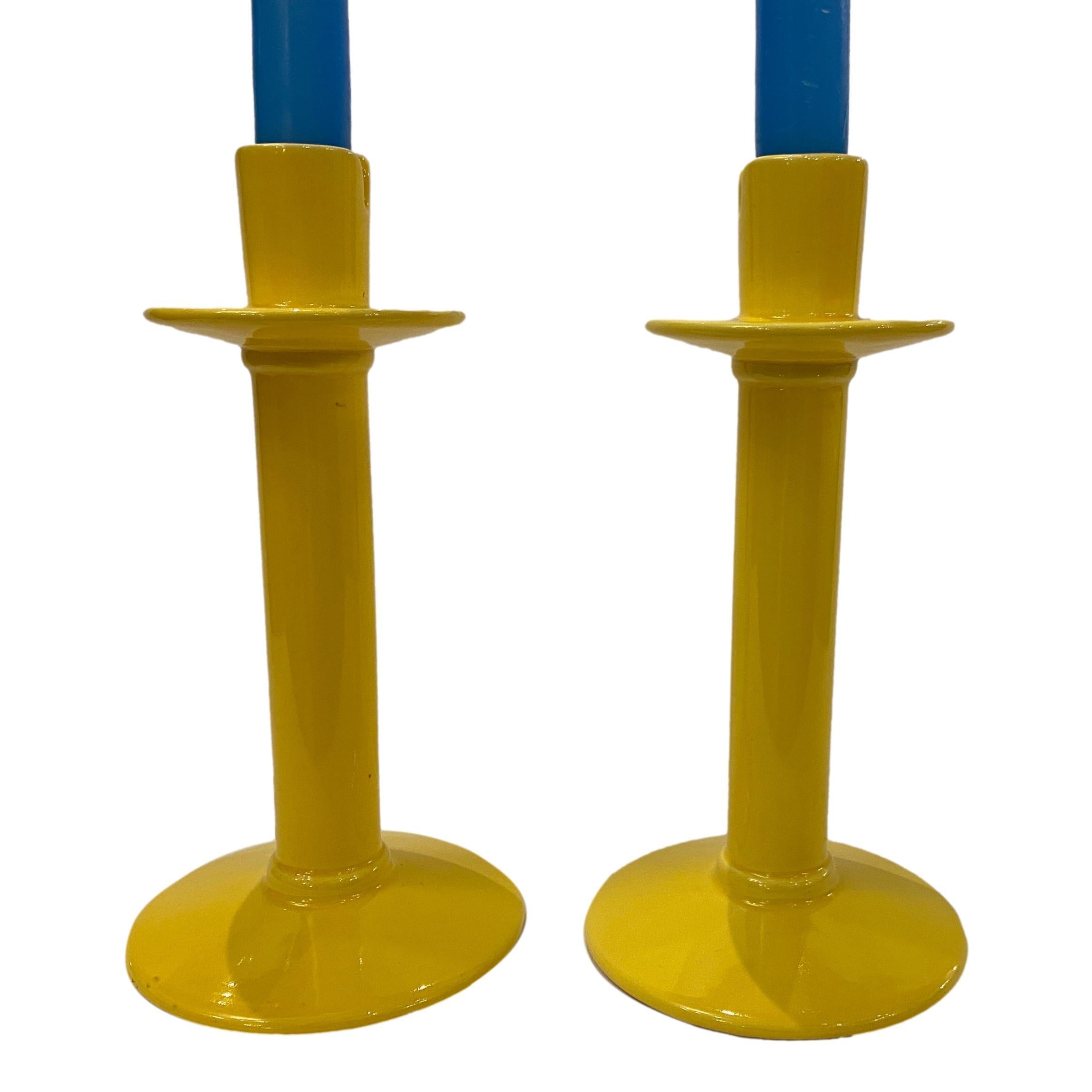 Japanese Pair of Mid Century Porcelain Candlesticks For Sale