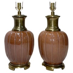 Pair of Mid Century Porcelain Lamps