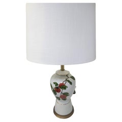 Pair of Mid-Century porcelain with hand painted fruit and giltwood bases Mabro