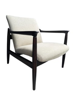 Pair of Mid Century Pure Linen GFM-64 Armchairs by Edmund Homa, 1960s