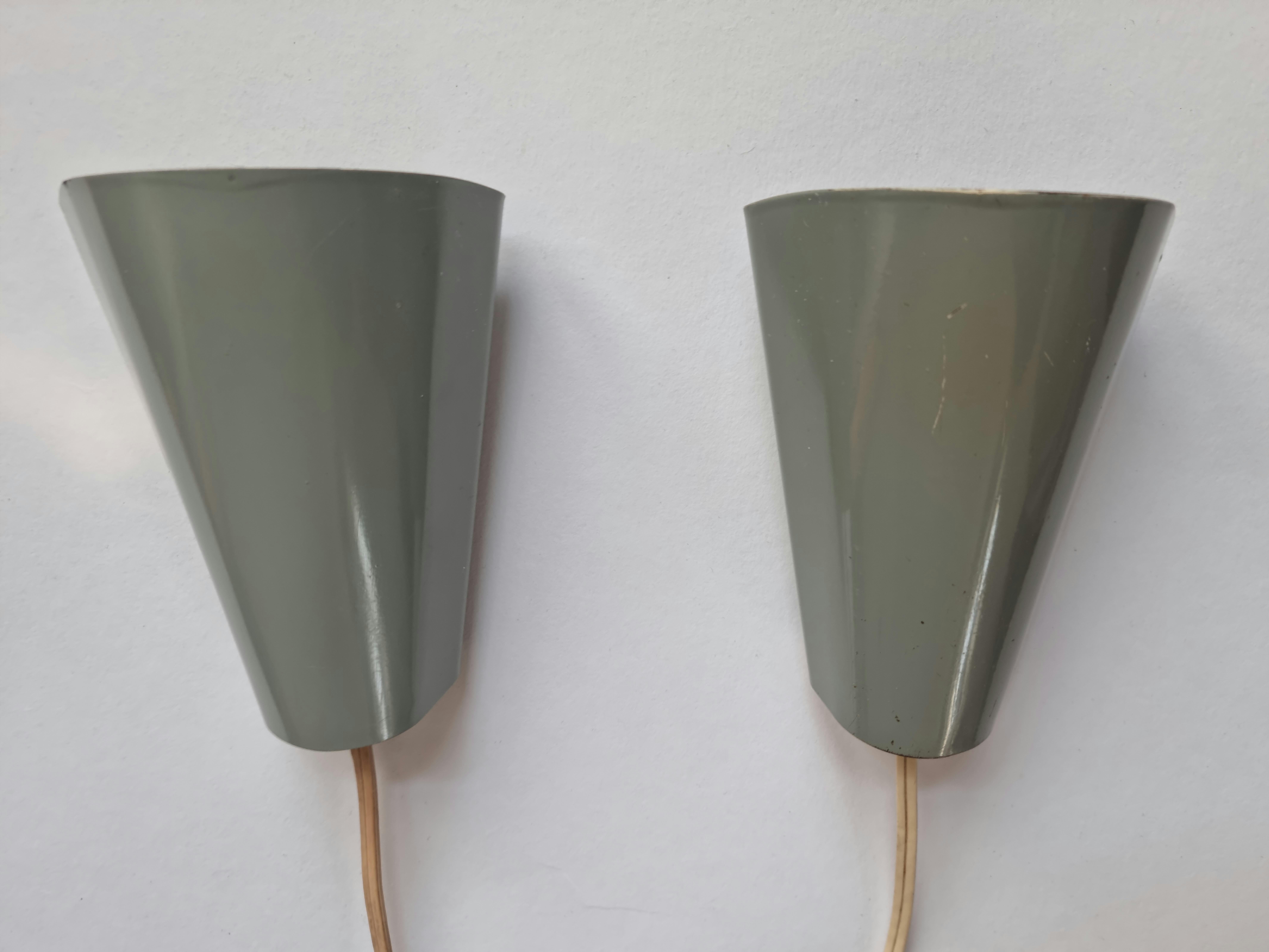 Czech Pair of Mid-Century Rare Wall Lamps Lidokov, Designed by Josef Hurka, 1960s For Sale