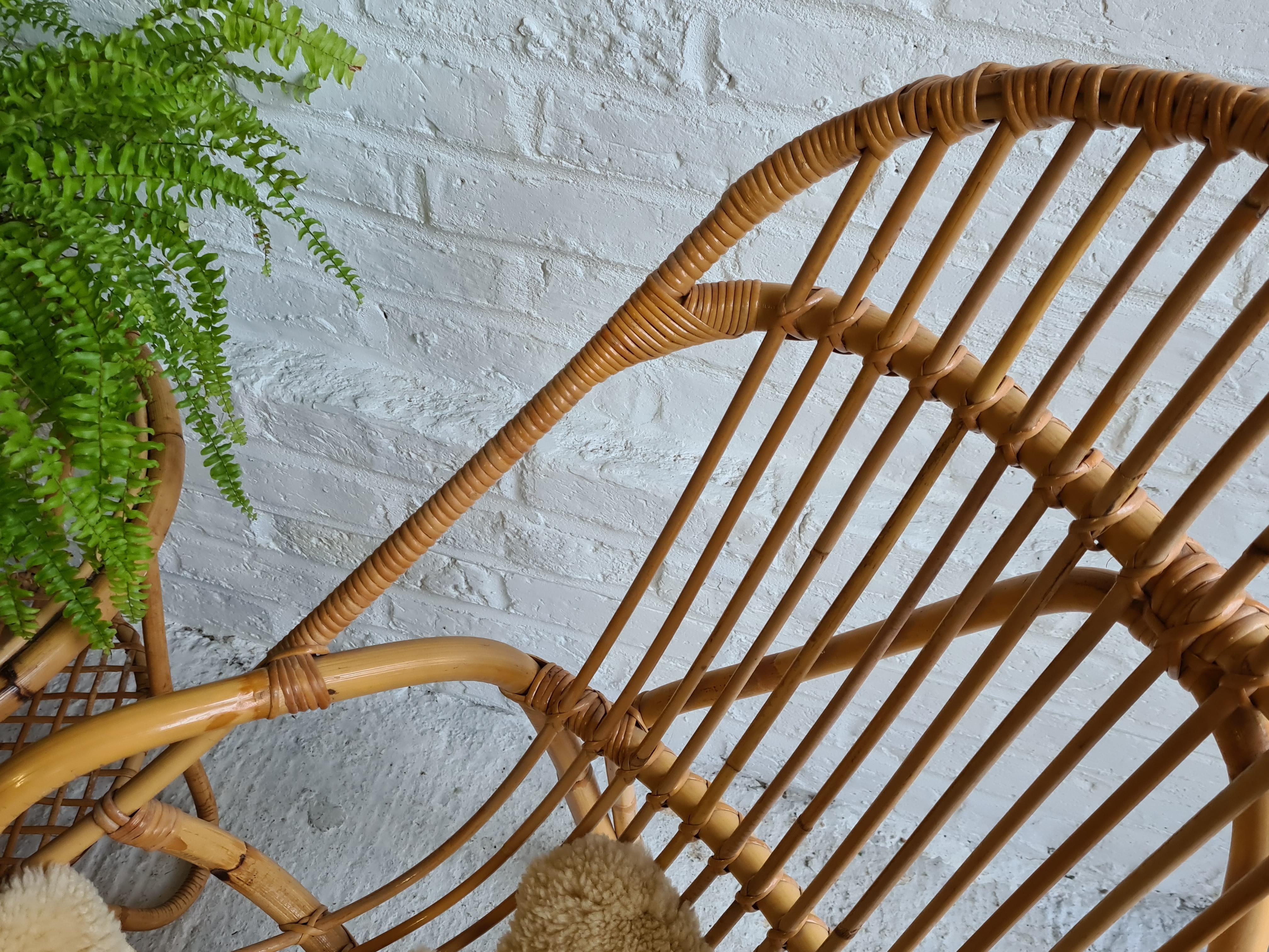 Late 20th Century Pair of Mid Century Rattan / Cane Armchairs by Angraves, England, 1970s
