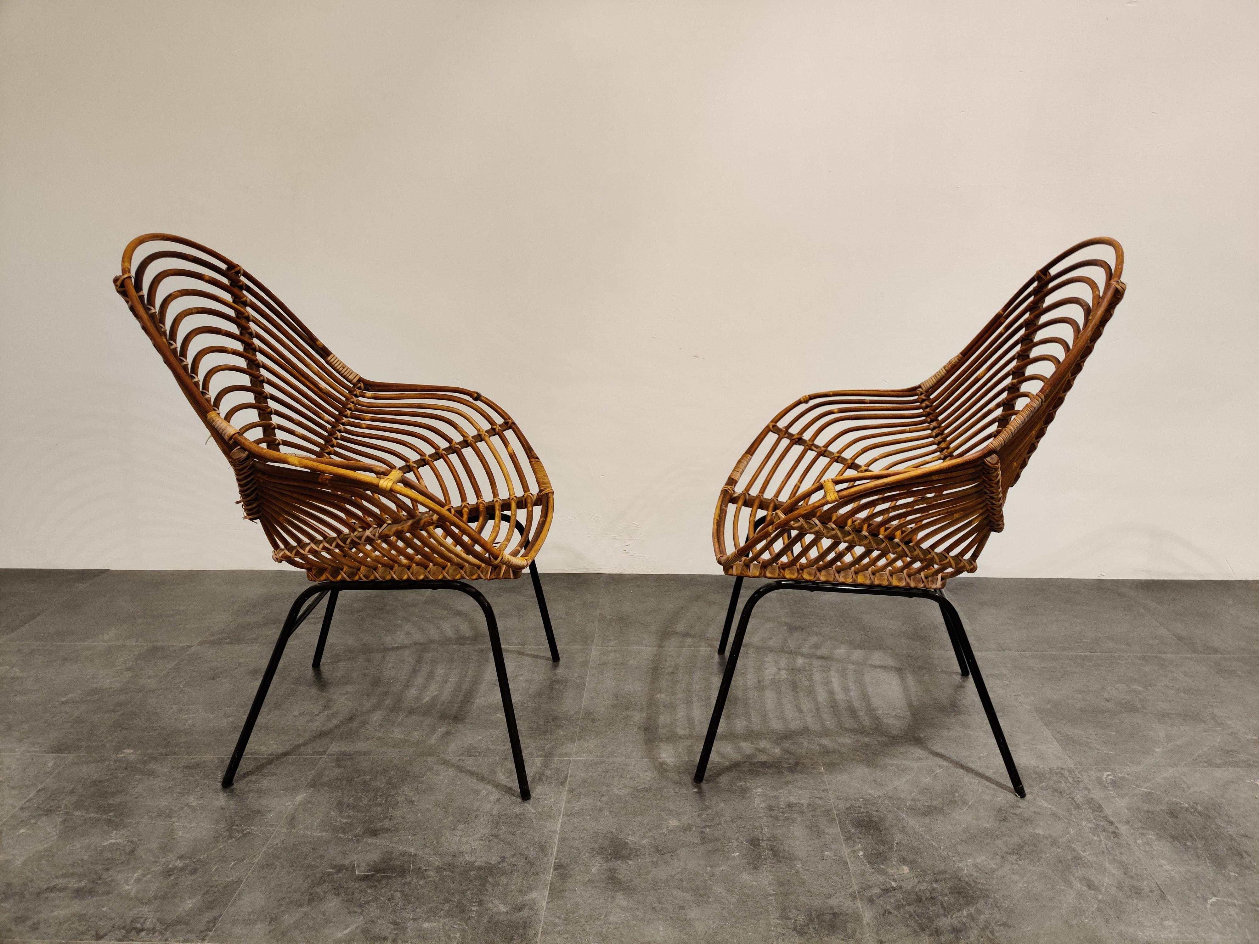 pair of rattan chairs