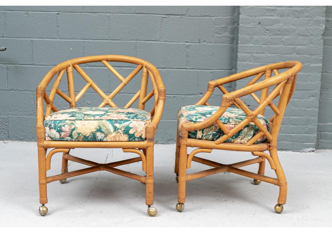 Pair of Midcentury Rattan Lounge Chairs For Sale 4