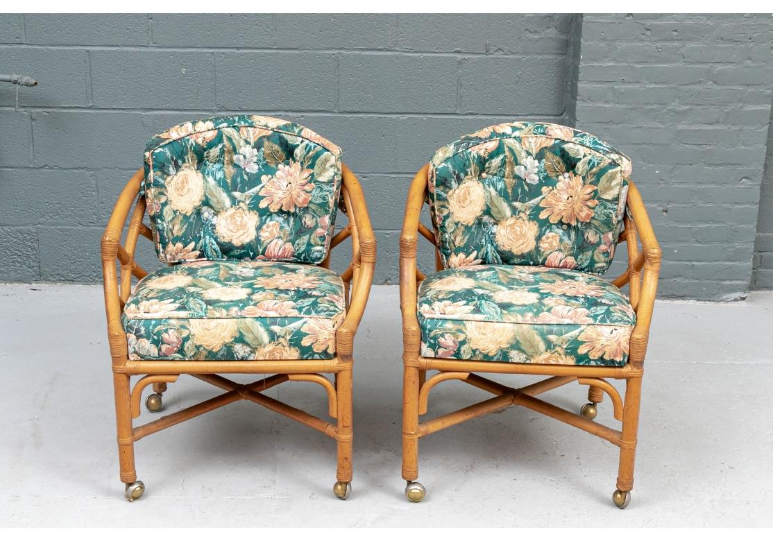 Pair of Midcentury Rattan Lounge Chairs For Sale 5