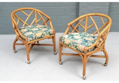 Pair of Midcentury Rattan Lounge Chairs