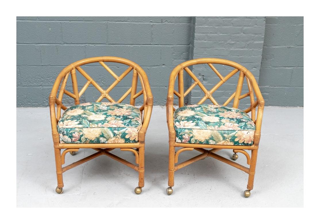 Mid-Century Modern Pair of Midcentury Rattan Lounge Chairs For Sale
