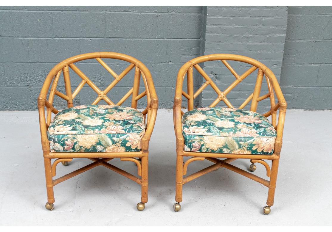 Mid-Century Modern Pair of Midcentury Rattan Lounge Chairs For Sale