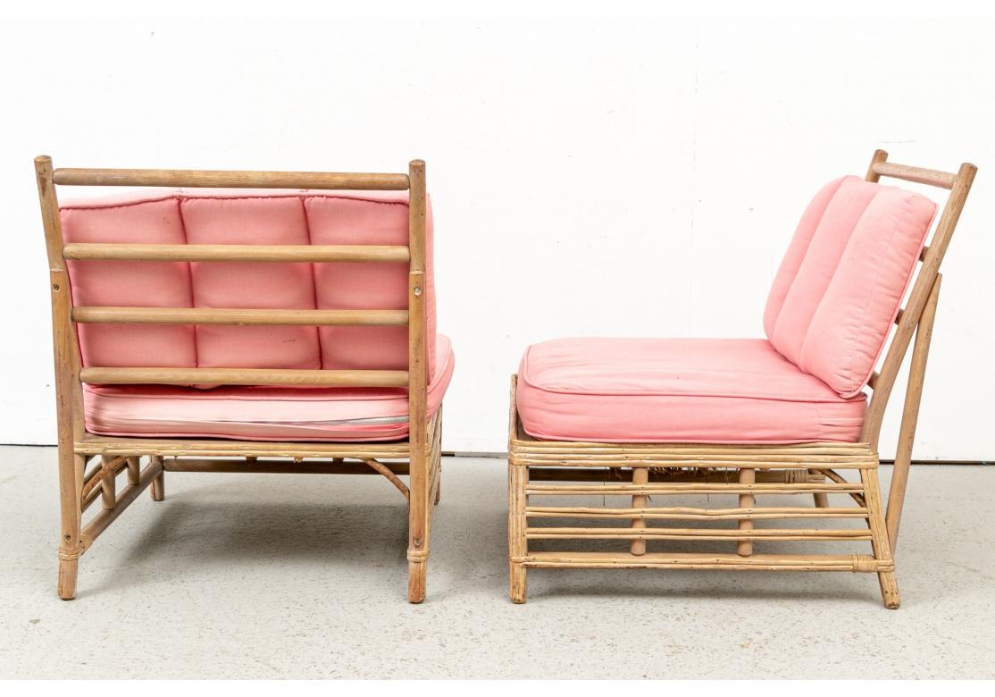 Pair of Midcentury Rattan Lounge Chairs In Good Condition In Bridgeport, CT
